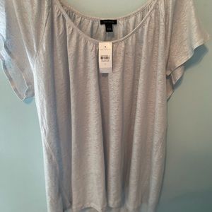 NWT ANN TAYLOR SILVER TOP